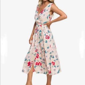 Roxy In the Mood for Dance Wrap-front Midi Dress